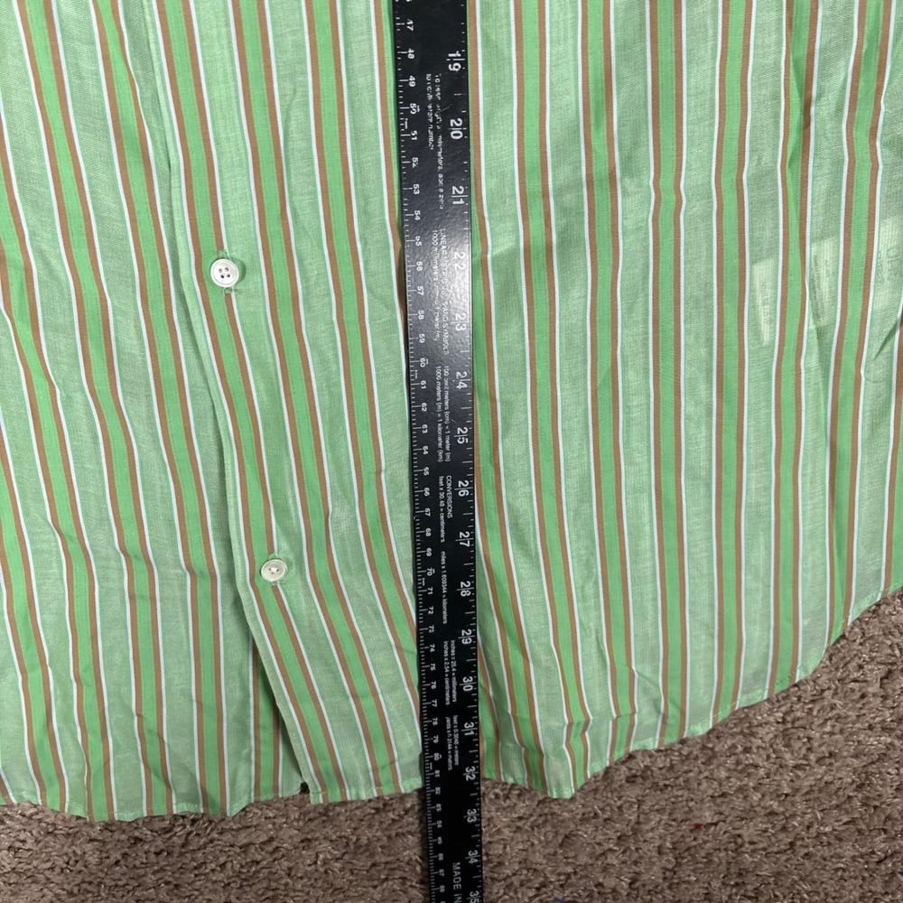 OAS Sunshade Piano Shirt XL Green Striped Cotton Tencel Button Down Portugal - Picture 5 of 9